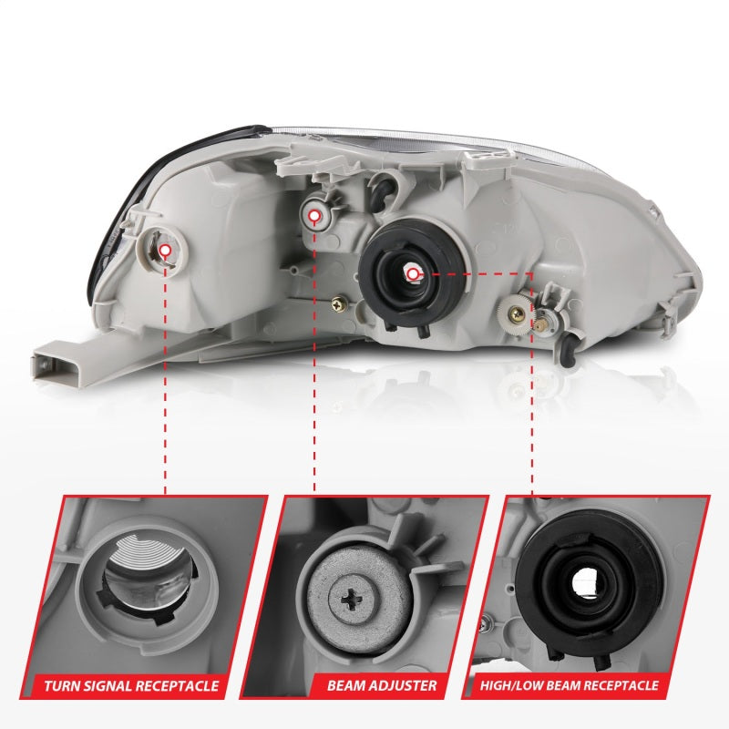 Load image into Gallery viewer, ANZO 1996-1998 Honda Civic Crystal Headlights Black

