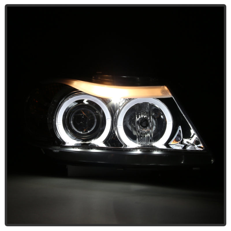 Load image into Gallery viewer, Spyder BMW E90 3-Series 06-08 (4 dr) Proj LED Halo Amber Reflctr Rplc Bulb Smke PRO-YD-BMWE9005-AM-S
