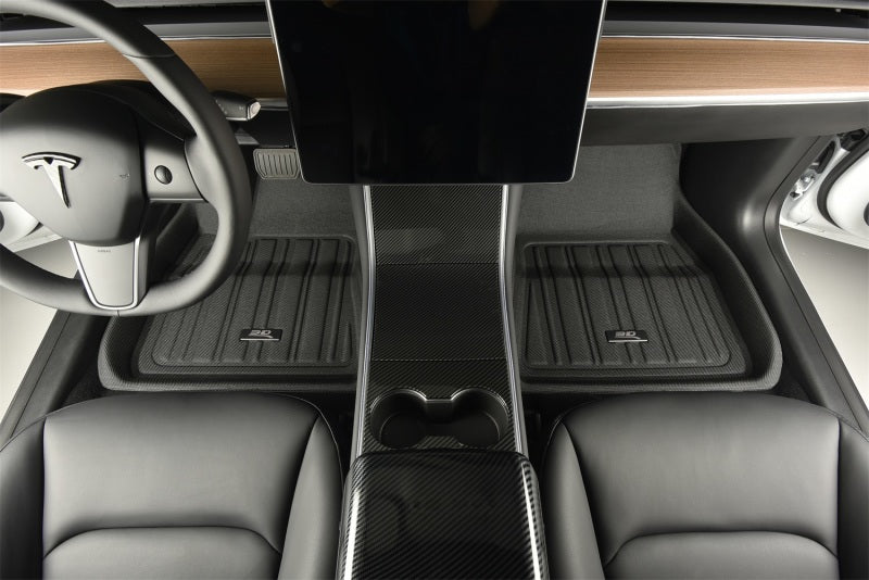 Load image into Gallery viewer, 3D MAXpider 2020-2022 Tesla Model 3 Elitect 1st &amp; 2nd Row Floormats - Black
