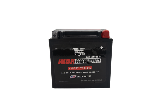 Twin Power YTX-14L High Performance Battery Replaces H-D 65958-04 Made in USA