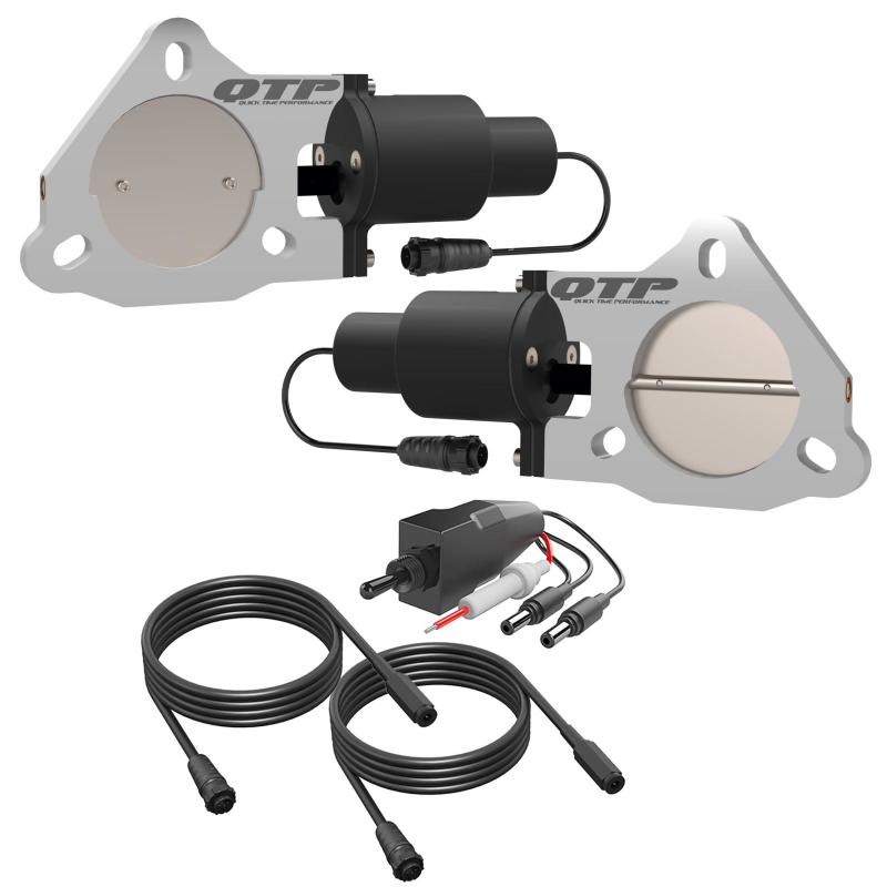 Load image into Gallery viewer, QTP 3in Bolt-On QTEC Dual Electric Cutout Valves - Pair
