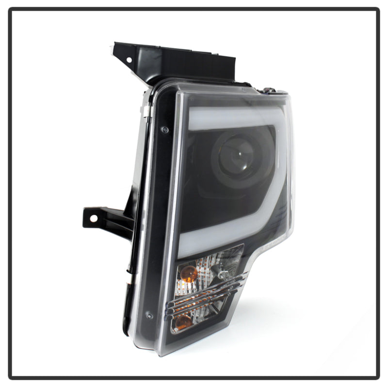 Load image into Gallery viewer, Spyder Ford F150 09-14 Projector Headlights Halogen Model- Light Bar DRL Blk PRO-YD-FF15009-LBDRL-BK
