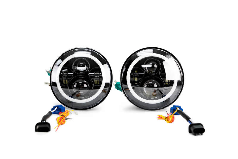 Load image into Gallery viewer, DV8 Offroad 07-18 Jeep Wrangler JK LED Projector Headlights w/ Angel Eyes
