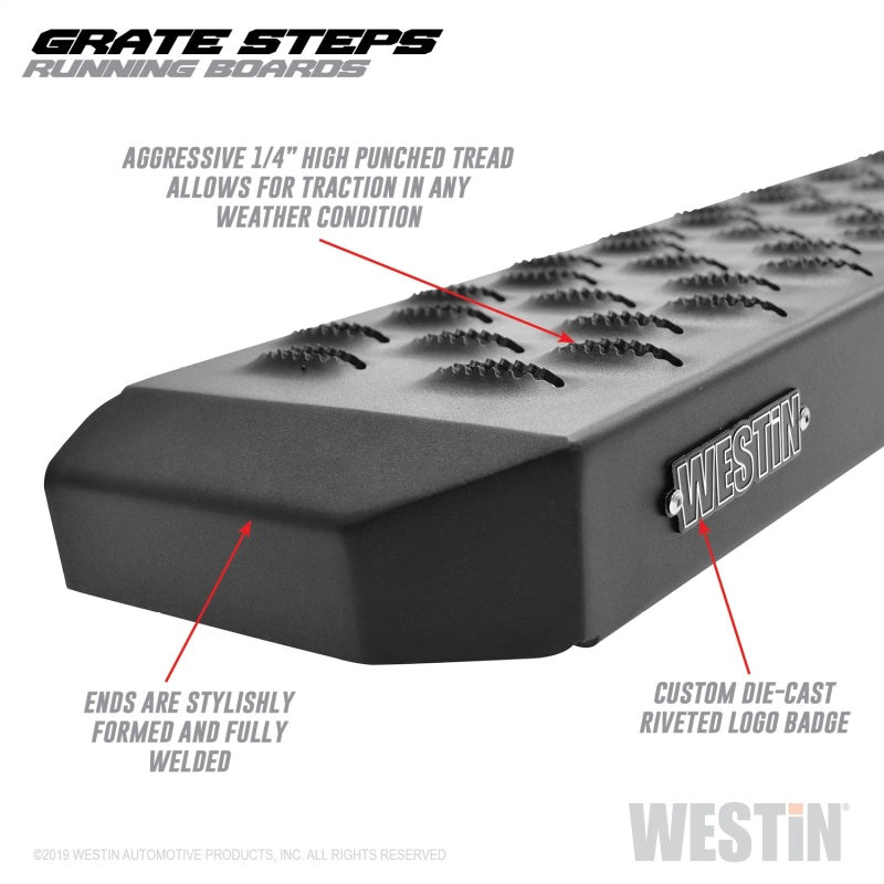 Load image into Gallery viewer, Westin Grate Steps Running Boards 90 in - Textured Black
