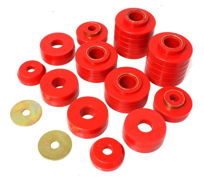 Load image into Gallery viewer, Energy Suspension 80-98 Ford F250/F350 / 80-92 Ford F100/F150 / 85-98 Ford F450 Red Body Mount Set
