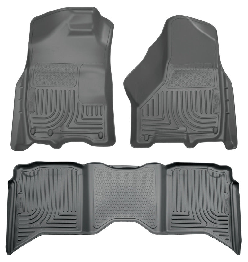 Load image into Gallery viewer, Husky Liners 2012 Dodge Ram 1500/2500/3500 Crew Cab WeatherBeater Combo Gray Floor Liners
