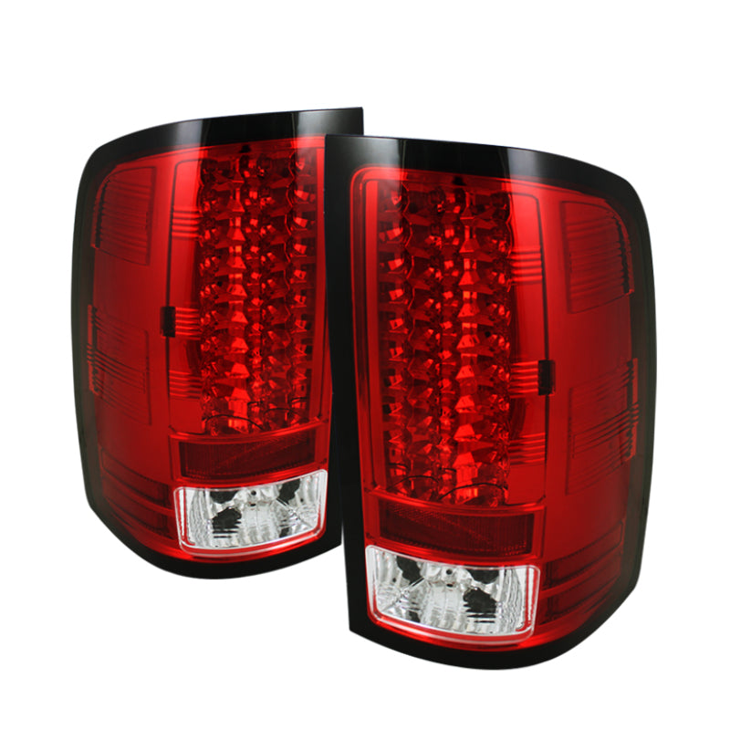 Load image into Gallery viewer, Spyder GMC Sierra 07-13 (Not 3500 Dually 4 Rear Wheels)LED Tail Lights Red Clear ALT-YD-GS07-LED-RC
