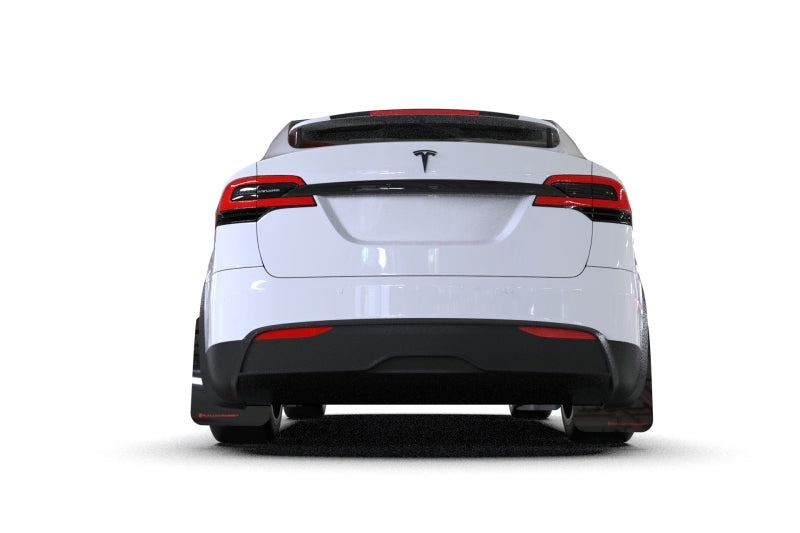 Load image into Gallery viewer, Rally Armor 2022 Tesla Model X Black UR Mud Flap w/ Red Logo
