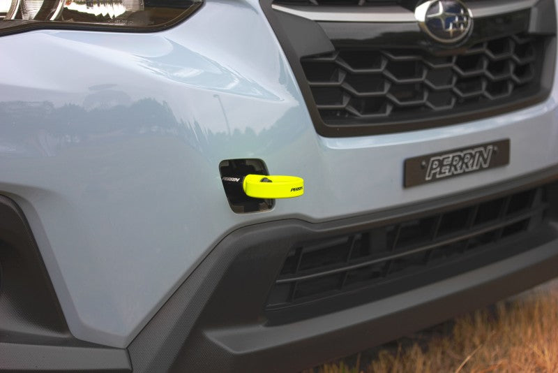 Load image into Gallery viewer, Perrin 2022 Subaru WRX / 18-21 Crosstrek / 14-21 Forester Tow Hook Kit (Front) - Neon Yellow
