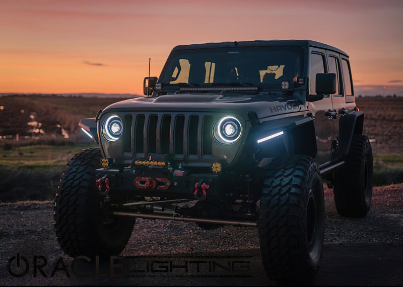 Load image into Gallery viewer, Oracle Jeep JL/Gladiator JT Oculus Switchback Bi-LED Projector Headlights - Amber/White Switchback
