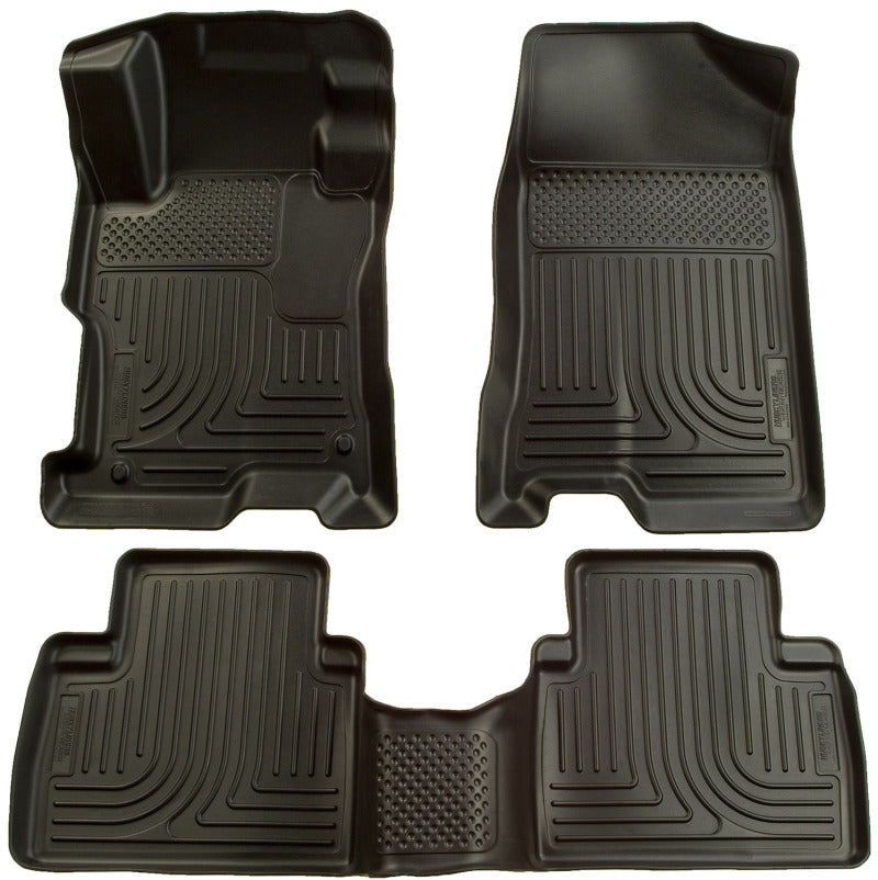 Load image into Gallery viewer, Husky Liners 06-11 Honda Civic (4DR) WeatherBeater Combo Black Floor Liners
