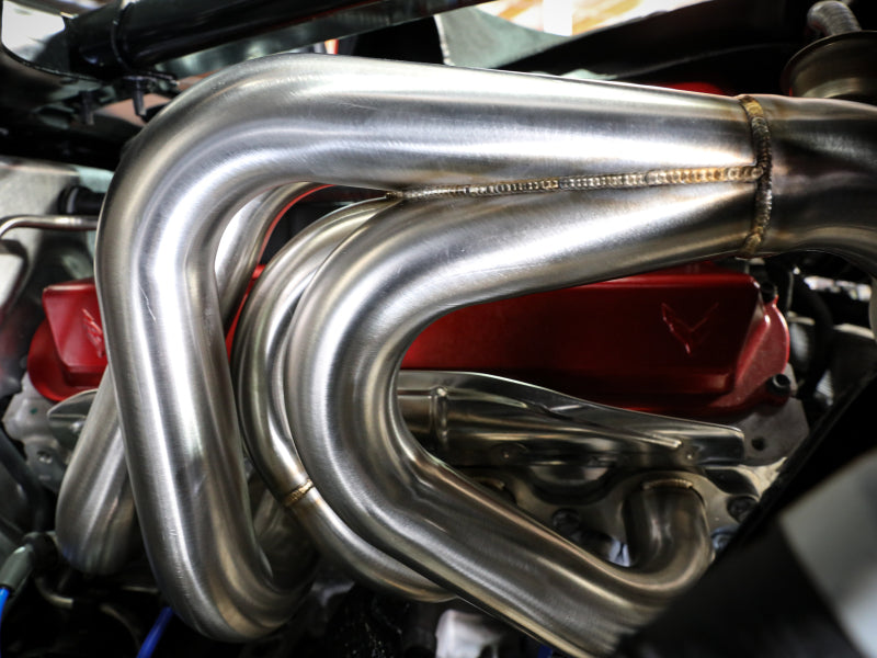 Load image into Gallery viewer, aFe Twisted 304SS Header 2020 Chevy Corvette (C8) 6.2L V8 - Titanium Ceramic Coated
