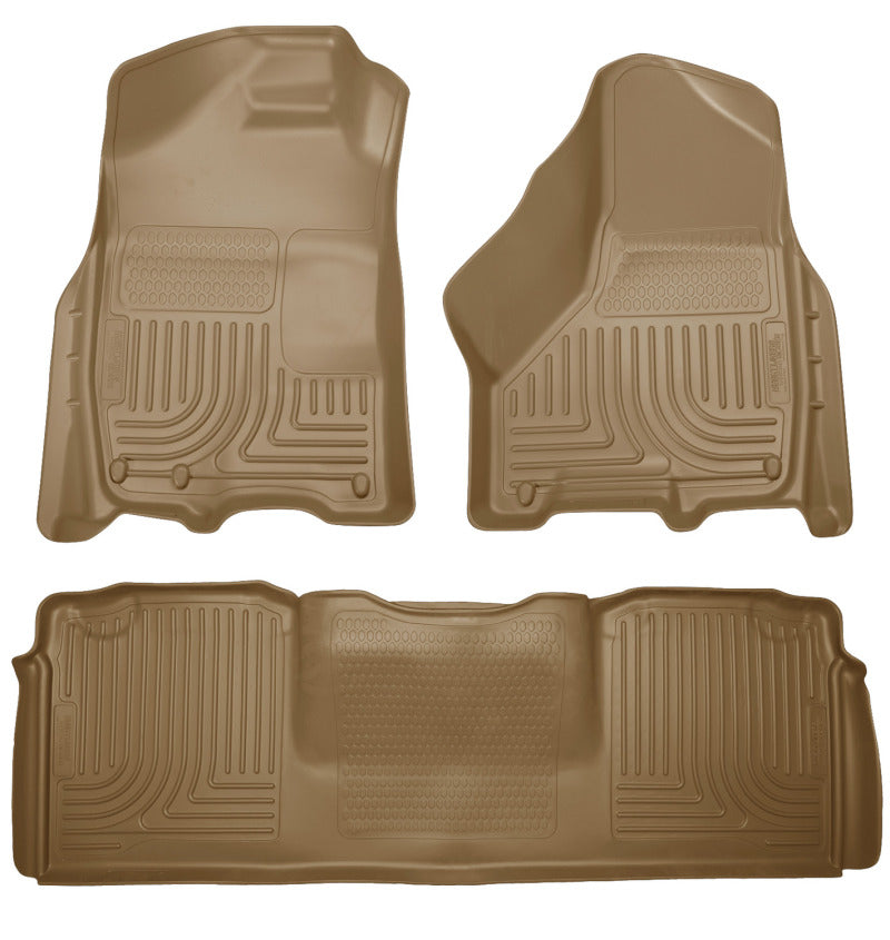 Load image into Gallery viewer, Husky Liners 10-12 Dodge Ram 2500/3500 Mega Cab WeatherBeater Combo Tan Floor Liners
