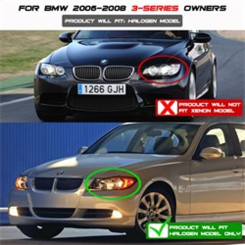 Load image into Gallery viewer, Spyder BMW E90 3-Series 06-08 (4 dr) Proj LED Halo Amber Reflctr Rplc Bulb Smke PRO-YD-BMWE9005-AM-S
