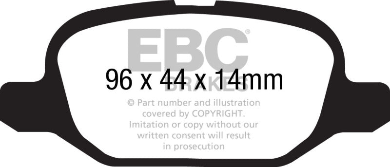 Load image into Gallery viewer, EBC 11+ Fiat 500 1.4 (ATE Calipers) Yellowstuff Rear Brake Pads
