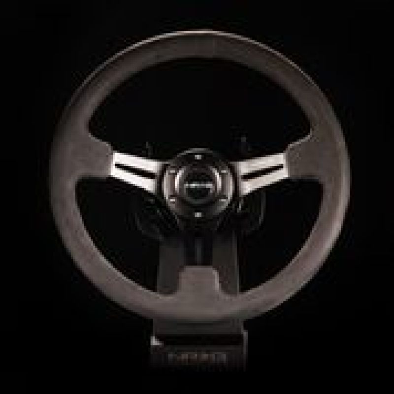 Load image into Gallery viewer, NRG Reinforced Steering Wheel (350mm / 3in. Deep) Black Leather w/ Alcantara Stitching

