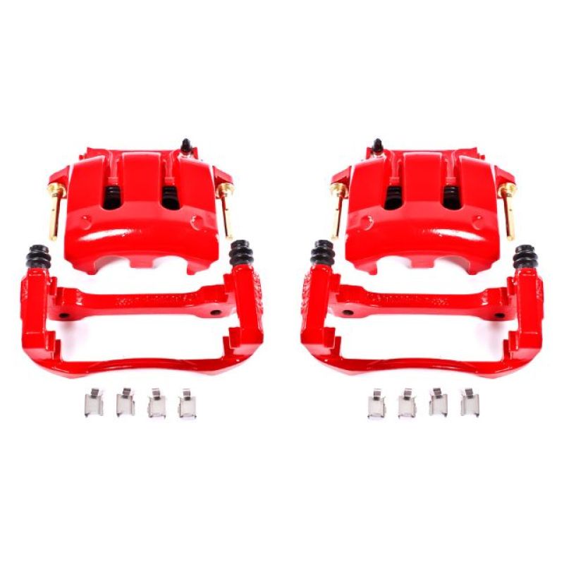 Load image into Gallery viewer, Power Stop 05-14 Ford Mustang Front Red Calipers w/Brackets - Pair
