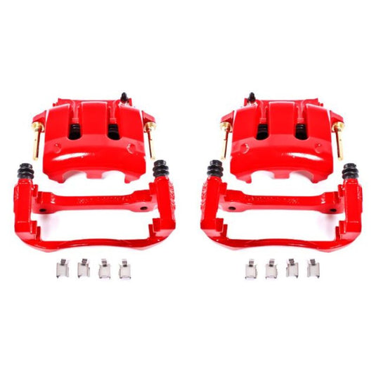 Power Stop 05-14 Ford Mustang Front Red Calipers w/Brackets - Pair