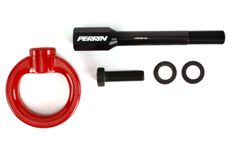Load image into Gallery viewer, Perrin 02-07 Subaru WRX/STI Tow Hook Kit (Front) - Red
