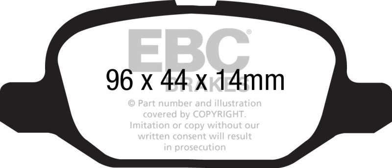 Load image into Gallery viewer, EBC 11+ Fiat 500 1.4 (ATE Calipers) Yellowstuff Rear Brake Pads
