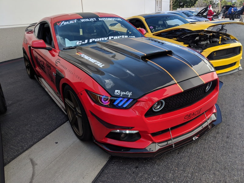 Load image into Gallery viewer, Oracle 15-17 Ford Mustang Dynamic RGB+A Pre-Assembled Headlights - Black Edition - ColorSHIFT
