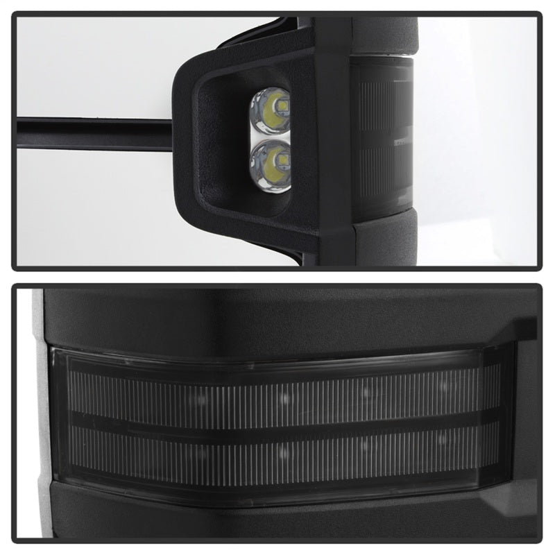 Load image into Gallery viewer, xTune Chevy Silverado 03-06 G2 Heated Smoke LED Signal Telescoping Mirrors MIR-CS03S-G2-PWH-SM-SET
