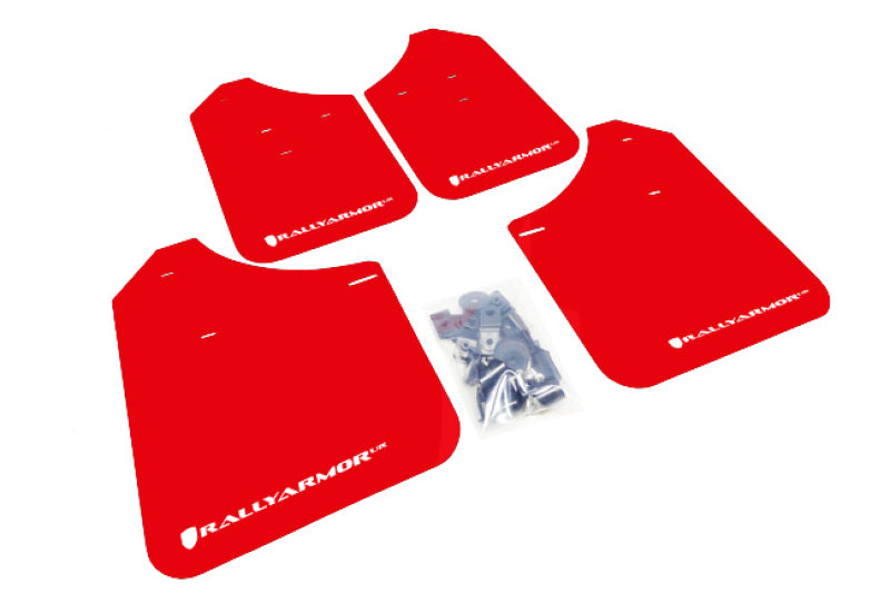 Load image into Gallery viewer, Rally Armor 02-07 Subaru WRX/STI/RS/2.5i (Wagons Req. Mod.) Red UR Mud Flap w/ White Logo
