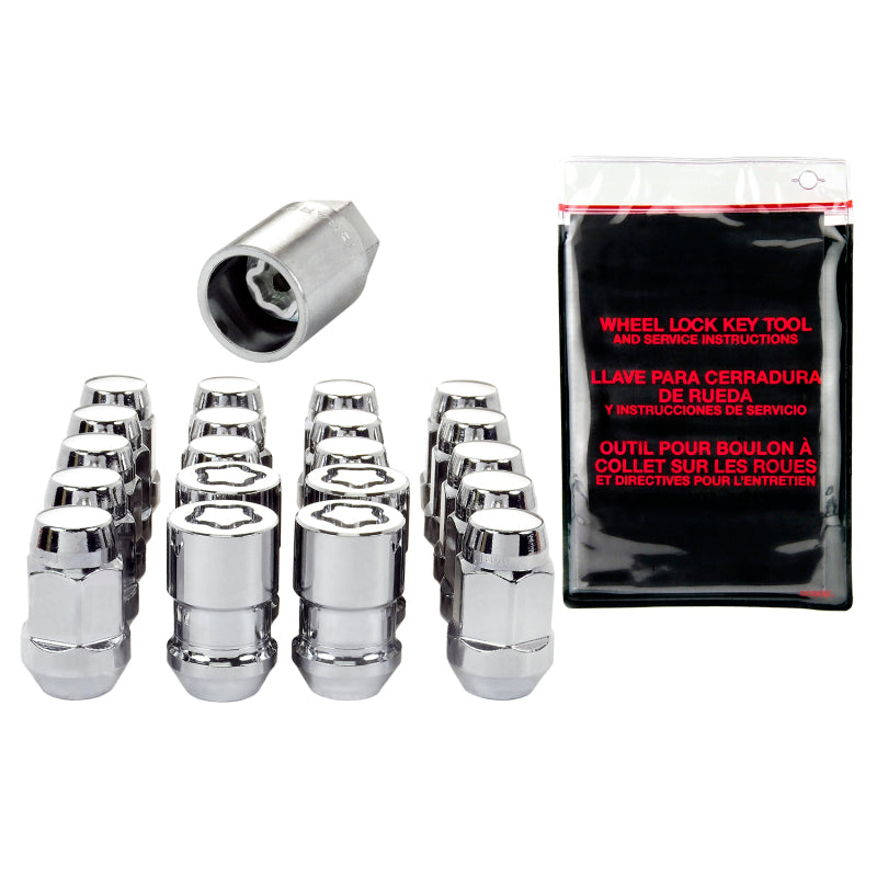 Load image into Gallery viewer, McGard 5 Lug Hex Install Kit w/Locks (Cone Seat Nut / Bulge) M12X1.5 / 3/4 Hex / 1.45in L - Chrome
