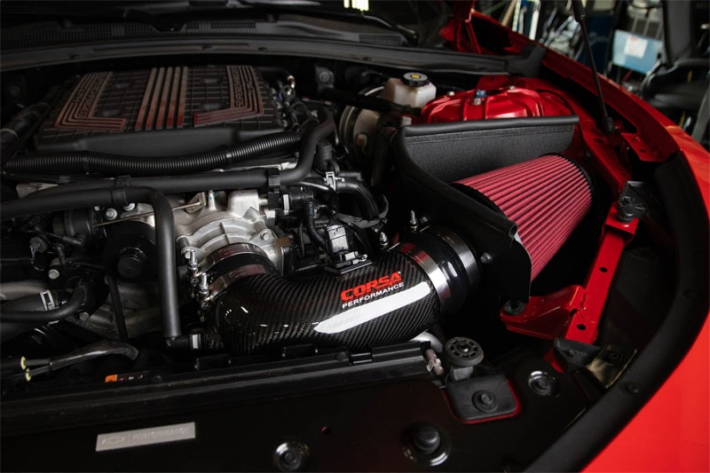 Load image into Gallery viewer, Corsa 17-21 Chevrolet Camaro ZL1 Carbon Fiber Air Intake w/ DryTech 3D No Oil Filtration
