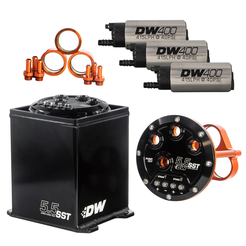 DeatschWerks 5.5L Modular Surge Tank Includes 3 DW400 Fuel Pumps – Fuel ...