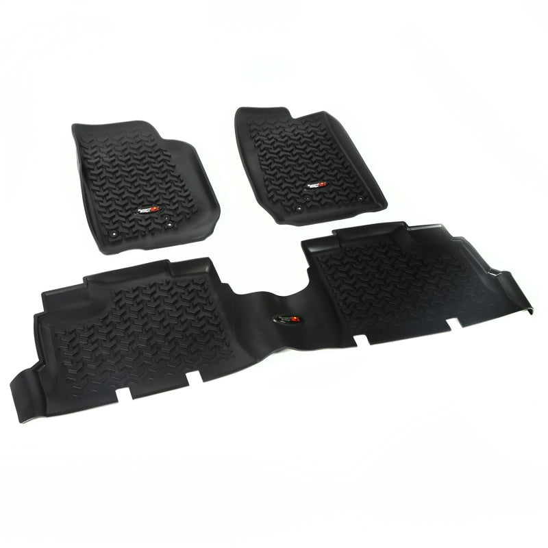 Load image into Gallery viewer, Rugged Ridge Floor Liner Front/Rear Black 2007-2018 Jeep Wrangler JK 4 Dr
