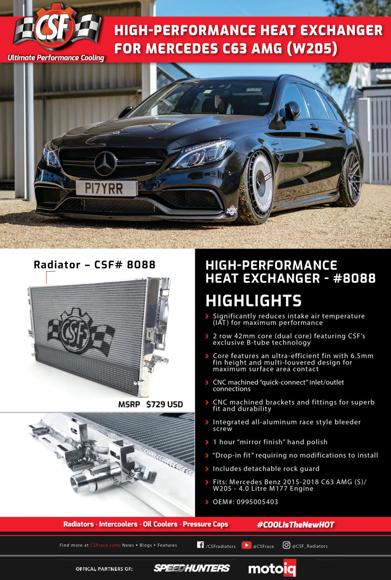 Load image into Gallery viewer, CSF 2015+ Mercedes Benz C63 AMG (W205) Front Mount Heat Exchanger w/Rock Guard
