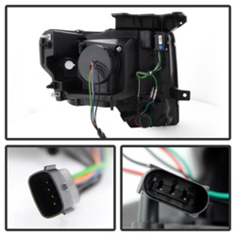 Load image into Gallery viewer, Spyder Ford F150 13-14 Projector Fctry Xenon Model- Light Bar DRL Blk PRO-YD-FF15013-LBDRL-HID-BK
