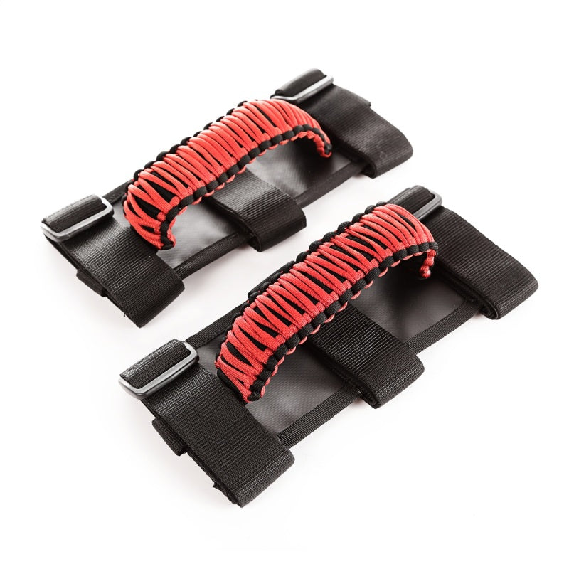 Load image into Gallery viewer, Rugged Ridge Paracord Grab Handles Red/Black Pair
