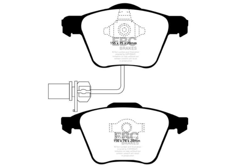 Load image into Gallery viewer, EBC 05-08 Audi A4 2.0 Turbo Redstuff Front Brake Pads
