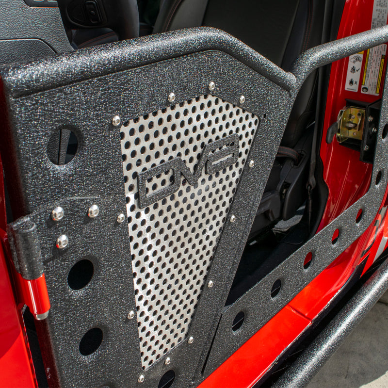Load image into Gallery viewer, DV8 Offroad Jeep 18+ Wrangler JL / 20+ Gladiator JT Front Rock Doors w/ Perforated Aluminum Mesh
