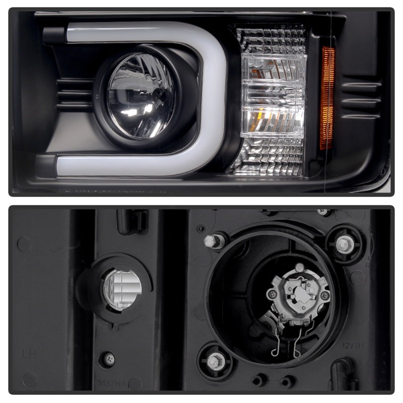Load image into Gallery viewer, Spyder Chevy Silverado 2014-16 2500 HD Projector Headlights Light Bar DRL Blk PRO-YD-CSHD14-LBDRL-BK
