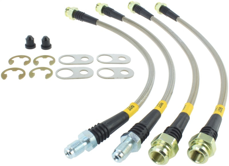 Load image into Gallery viewer, StopTech 08-10 Mitsubishi Lancer Ralliart Stainless Steel Rear Brake Lines
