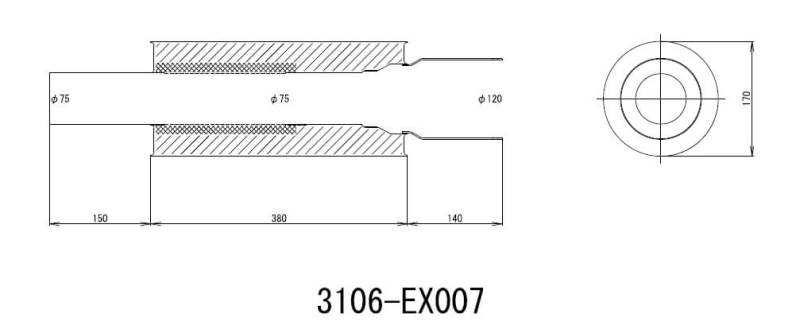 Load image into Gallery viewer, HKS Universal SS Hi-Power Muffler (120mm tip / 75mm piping)
