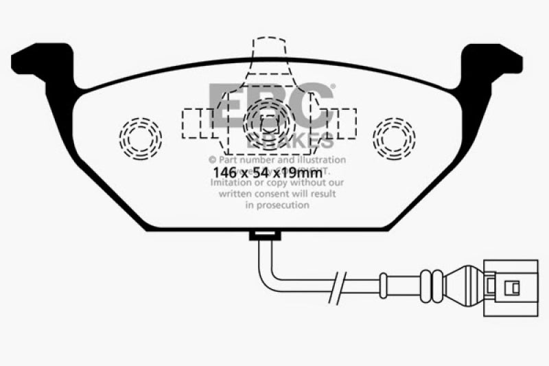 Load image into Gallery viewer, EBC 00-05 Volkswagen Beetle 2.0 Yellowstuff Front Brake Pads
