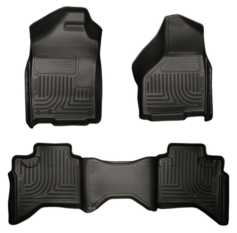 Load image into Gallery viewer, Husky Liners 09-12 Dodge Ram 1500 Quad Cab WeatherBeater Black Front &amp; Second Seat Floor Liner
