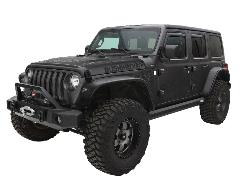 Load image into Gallery viewer, Bushwacker 2018+ Jeep Wrangler (JL) Unlimited Flat Style Flares 4pc - Black
