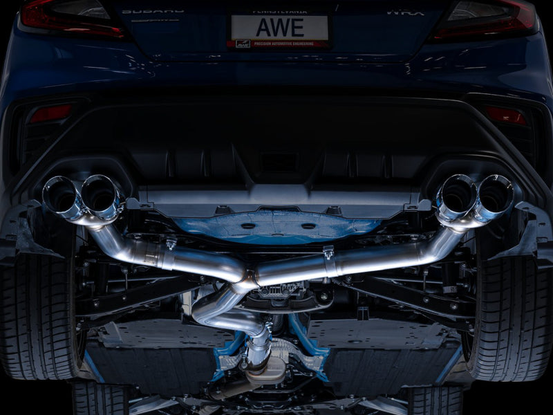 Load image into Gallery viewer, AWE Tuning 2022+ VB Subaru WRX Track Edition Exhaust - Chrome Silver Tips
