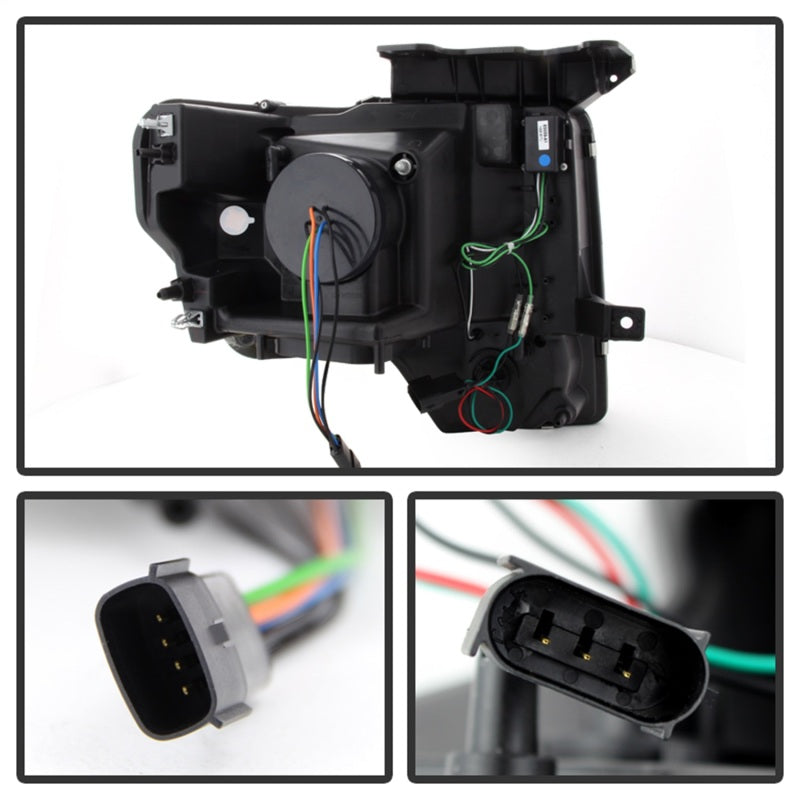 Load image into Gallery viewer, Spyder Ford F150 13-14 Projector Fctry Xenon Model- Light Bar DRL Blk PRO-YD-FF15013-LBDRL-HID-BK
