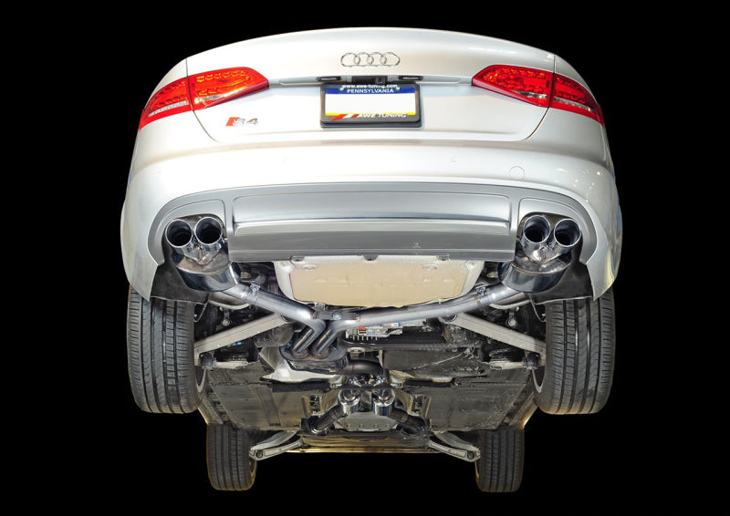 Load image into Gallery viewer, AWE Tuning Audi B8 / B8.5 S4 3.0T Touring Edition Exhaust - Chrome Silver Tips (90mm)
