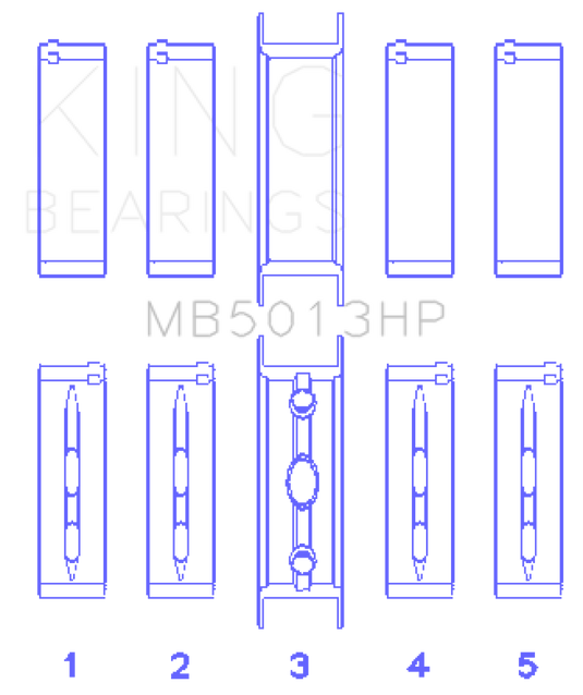 King Chevy LS1 / LS6 / LS3 (Size STD) Bi-Metal Performance Main Bearing Set