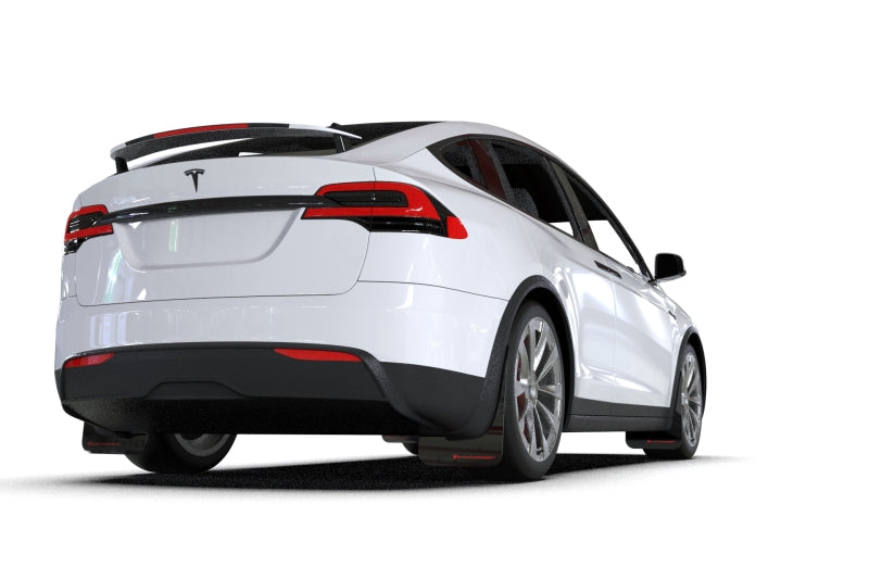 Load image into Gallery viewer, Rally Armor 2022 Tesla Model X Black UR Mud Flap w/ Red Logo
