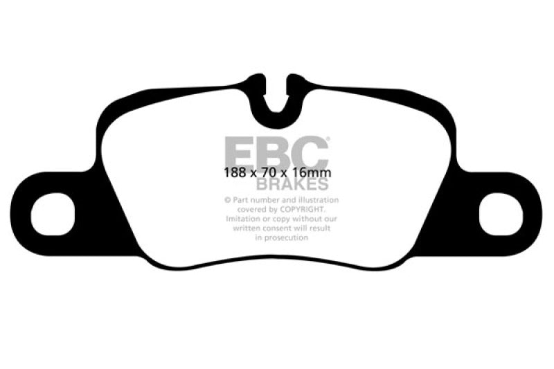 Load image into Gallery viewer, EBC 12-15 Porsche 911 (991) (Cast Iron Rotor only) 3.8 Carrera S Yellowstuff Rear Brake Pads
