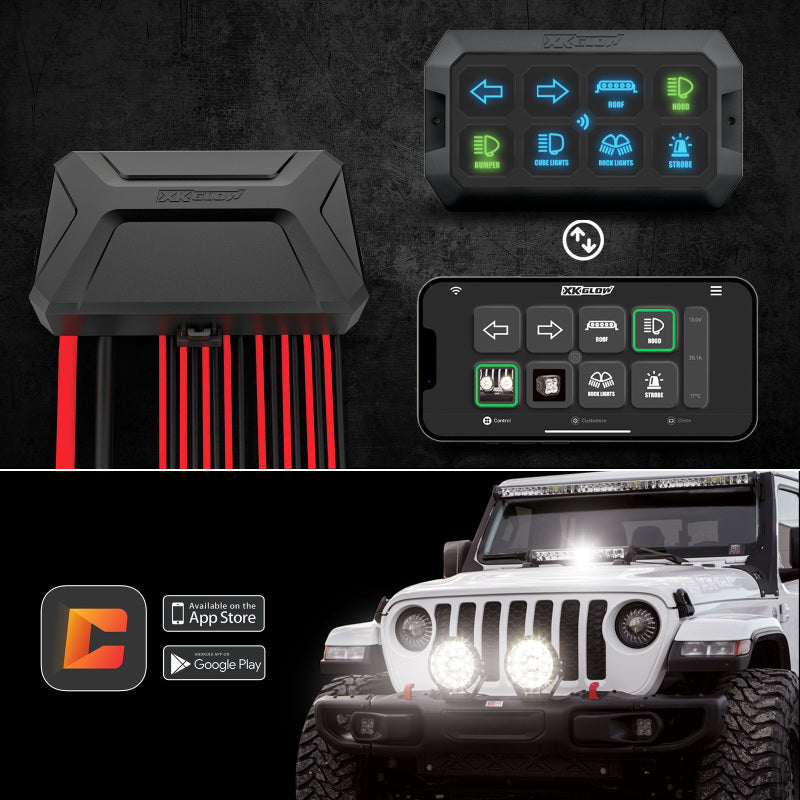 Load image into Gallery viewer, XK Glow XKcommand Bluetooth Switch Panel for Lights 12V Accessory Offroad
