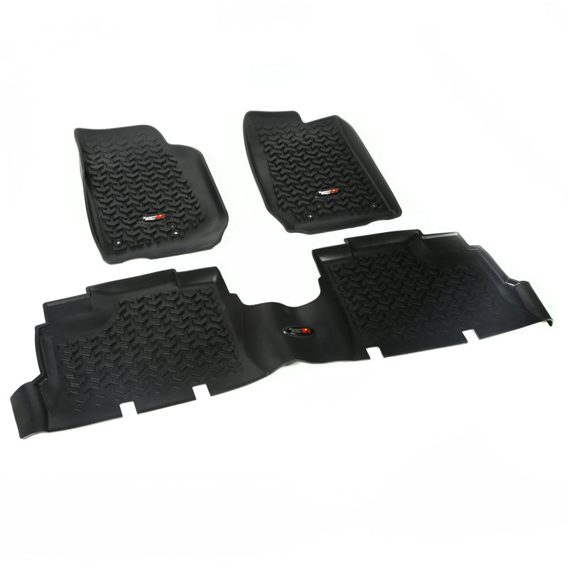 Load image into Gallery viewer, Rugged Ridge Floor Liner Front/Rear Black 2007-2018 Jeep Wrangler JK 4 Dr
